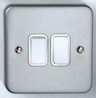 DETA METAL SURFACE SWITCH 2 GANG  2 WAY