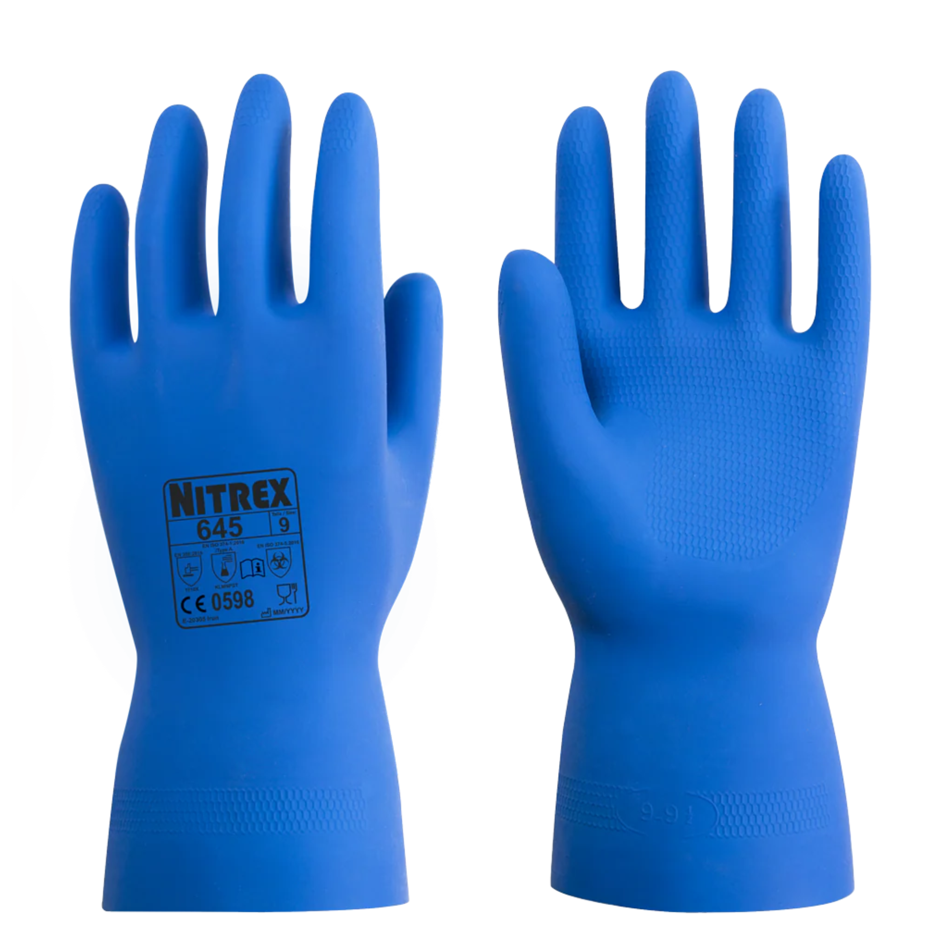 Unigloves Nitrex Honeycomb Latex Gloves, Blue