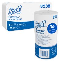 Toilet Tissue Rolls 2ply - White 12 x  9.40cm