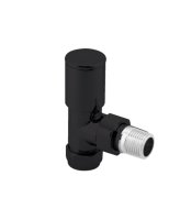 ROUND ANGLED RADIATOR VALVE BLACK