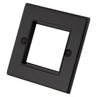 Black Metal 1 Gang 2 Module Euro Plate 6082-321