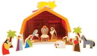 Nativity/Childrens Wood Set/Shed and Book  (89381)