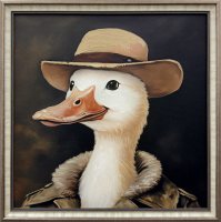 Hand Painted Picture Distinguished Duck 50x50cm