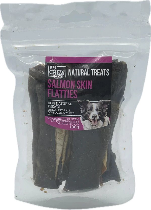 K9 Chew Co. Salmon Skin Flatties 100g x 1
