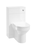 CORTA BACK TO WALL WC UNIT GLOSS WHITE-CHROME BUTTON