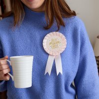 Pink 'Best Mum Ever' Ribbon Badge