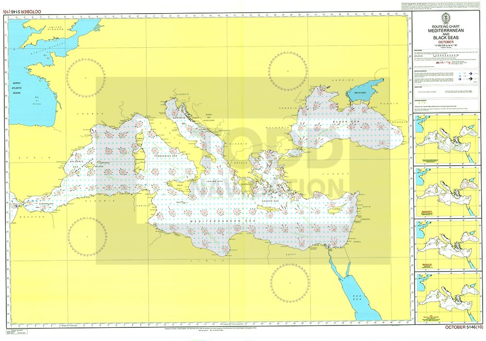 ADMIRALTY Routeing Chart - 5146(9) Mediterranean and Black Seas (September)