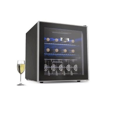 Adamo Table Top Beverage & Wine Cooler Black / Glass Door
