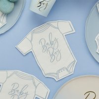 Blue 'Baby Boy' Babygrow Paper Napkins - Pack of 16