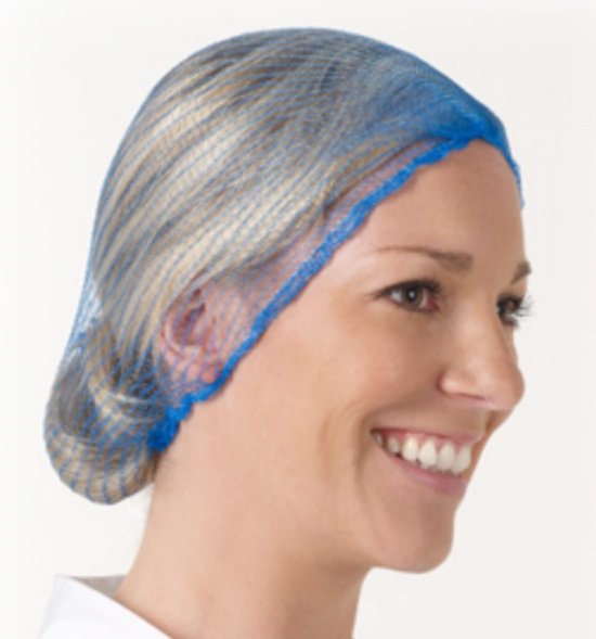 Hairtite Metal Detectable Hairnet - Blue One size