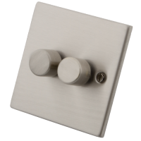 Stainless Steel 2 Gang 2 Way 400W Dimmer 6030-022 