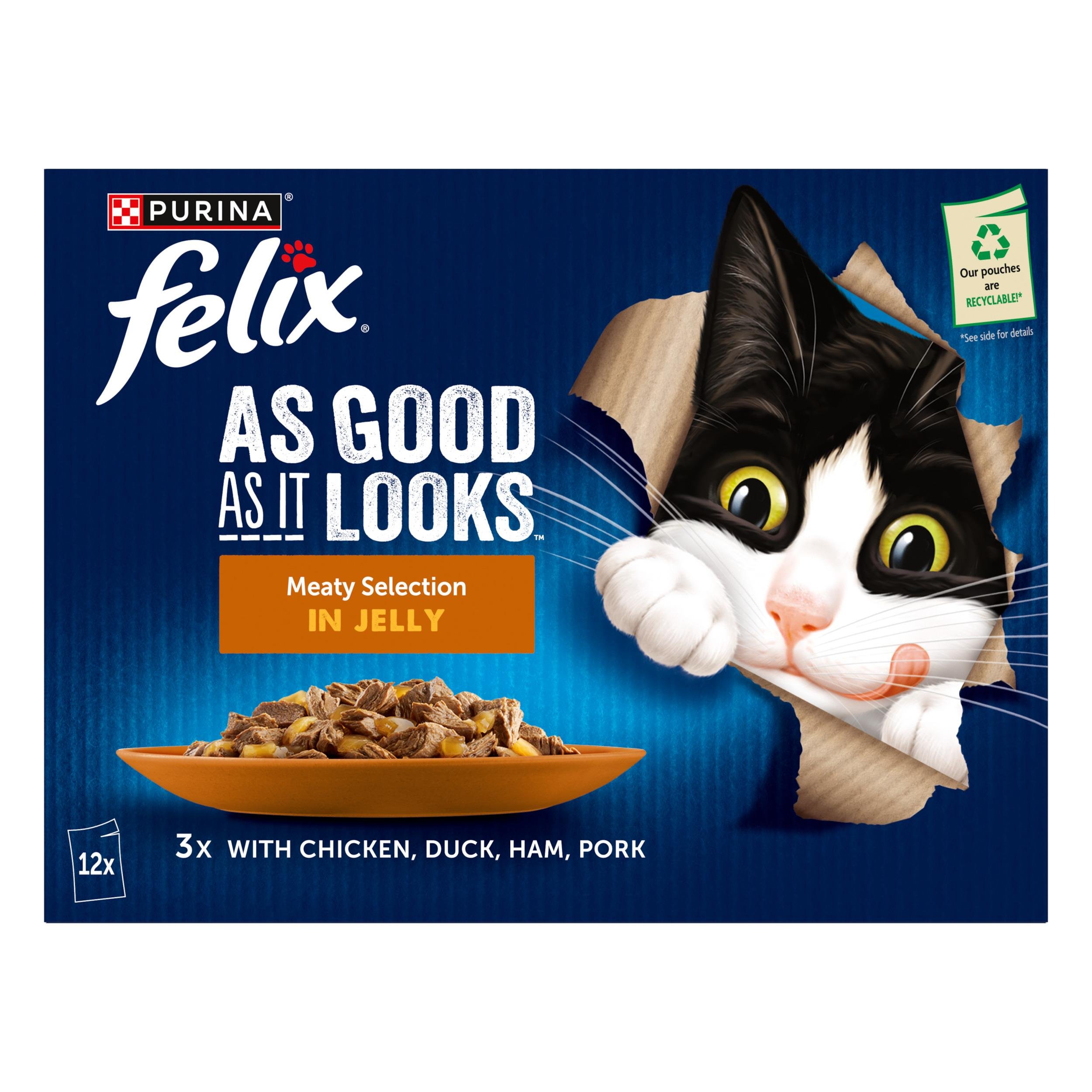 Felix Cat Pouch As Good As It Looks In Jelly Ham 4x12x85g