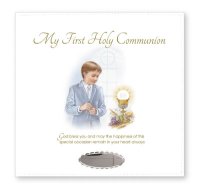 Communion Leatherette Photo Album/Boy   (C46694)