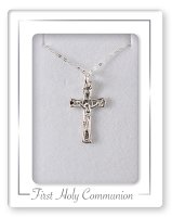 Communion Sterling Silver Crucifix Necklet   (C69392)