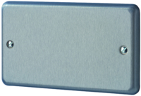 MK ALBANY PLUS BLANK PLATE 2 GANG BRUSHED CHROME