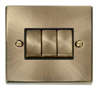 Click Deco Victorian 3 Gang 2 Way Switch