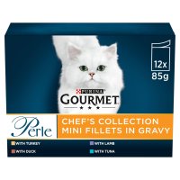 Gourmet Perle Pouch Senior 7+ Chef's Collection in Gravy 85g 12pk x 4