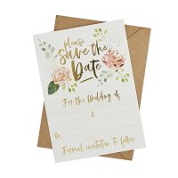 Floral Save The Date & Envelopes - Pack of 25