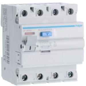 Hager 63A 4P 6kA 300mA Type A RCD CF463J