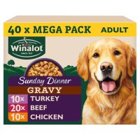 Winalot Dog Pouch Perfect Portions Sunday Dinner in Gravy 40x100gm 