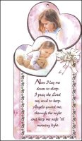 Wood Plaque/Baby Girl with Prayer   (3555)