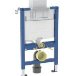 Geberit Duofix element for wall-hung WC, 82 cm, with Alpha concealed cistern 12 cm, 5.8 / 3 litres, Alpha01 flush plate, square 458.034.21.2