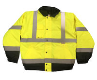 Hi-Visibility Waterproof 2-Tone Nylon Bomber Jacket Yellow/Navy