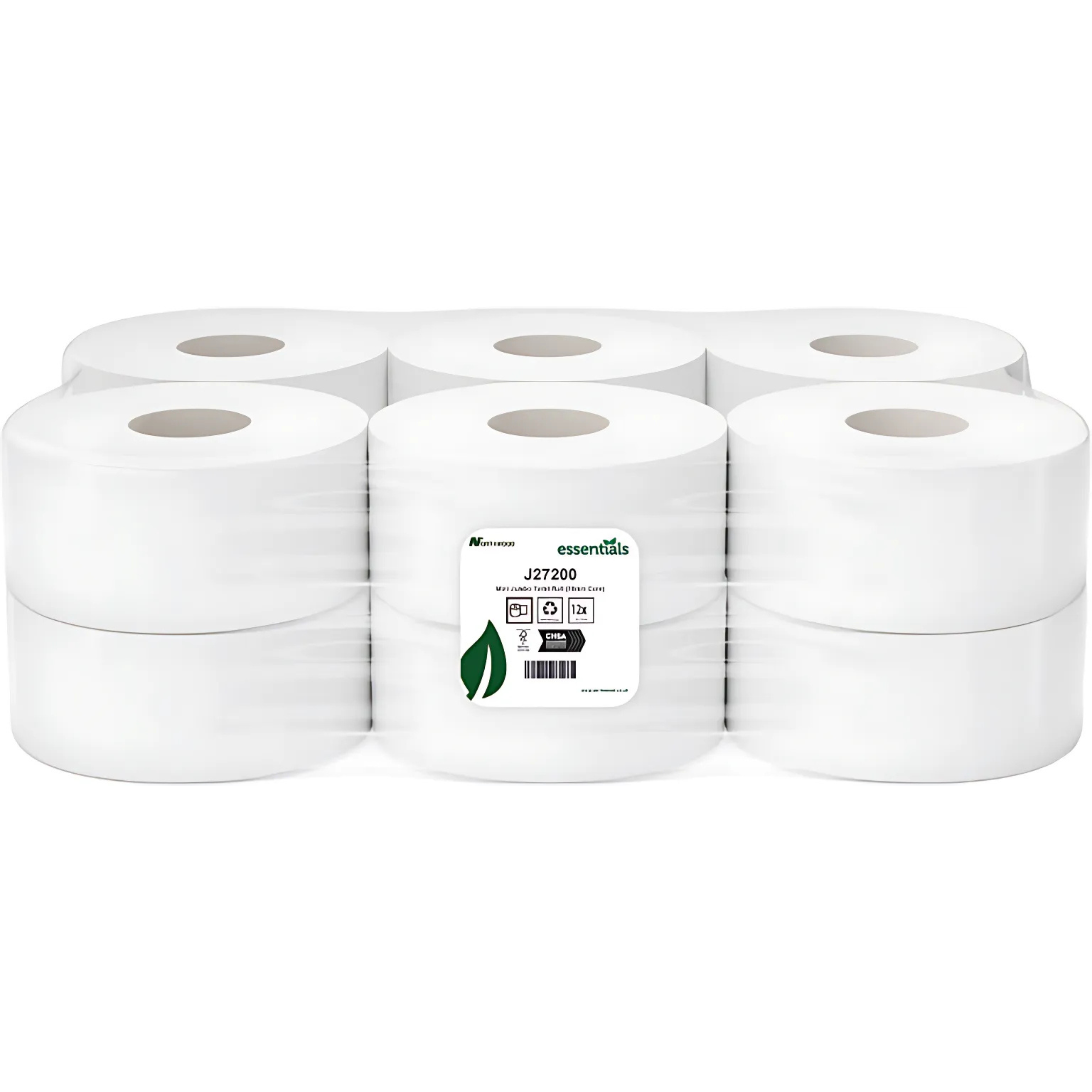 Mini Jumbo Roll Toilet Roll, 200m (76mm Core), 12/Case