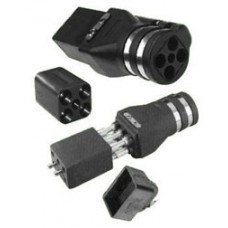 400 Hertz 6 Pole Detachable Front Socket 115 to 200 Volt AC. For Composite Cable 4x70 Max Diameter 43mm
