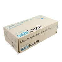 These clear vinyl powder free gloves come in a box of 100