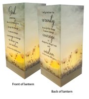 Glass Lantern/Wood Base/Serenity   (84611)