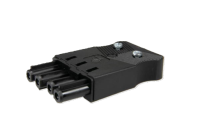 Metway 4 Pole Male Flat 166 Black Plug