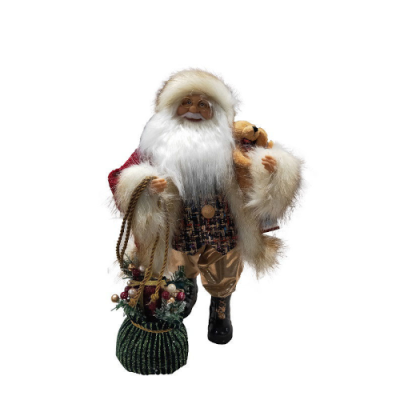 Dark Red Standing Santa - 45cm