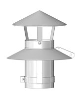 Mi-Flue 125MM Pot Hanger With Cowl Top