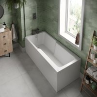 EVOQUE 1700 X 750 SINGLE ENDED SHOWER BATH - EVOLVE