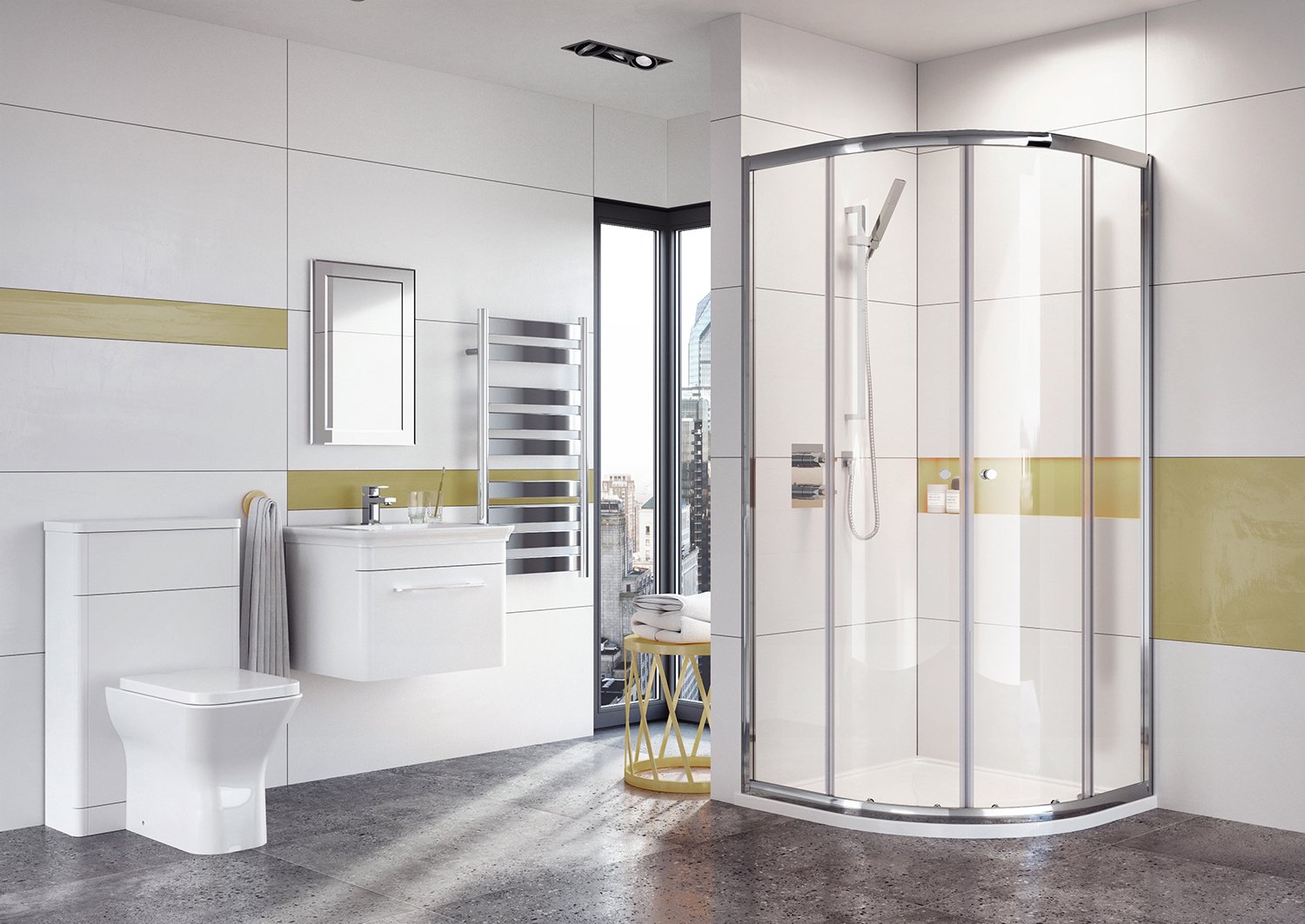 Tucker French 6 Double Door Quadrant Enclosure 900mm