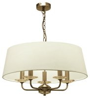 5L STYLO ANT BRASS COLOUR PENDANT C/W CREAM GOLD SHADE