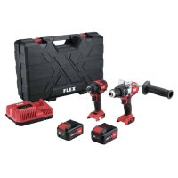 Flex Combi Drill/Impact Dr PD2G18EC, ID1/418EC 18V Brushless 2x5.0Ah Batts & Charger