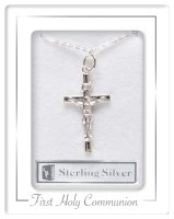 Communion Sterling Silver Crucifix Necklet   (C69193)