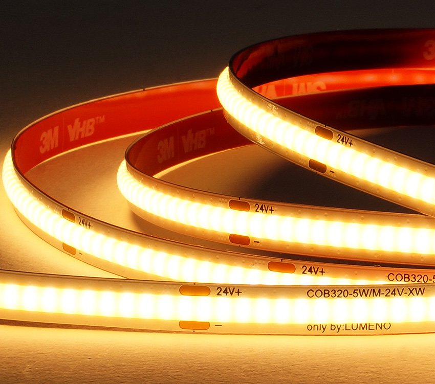 Lumeno COB 24V 5W/Mtr IP20 3K LED Strip Per Mtr