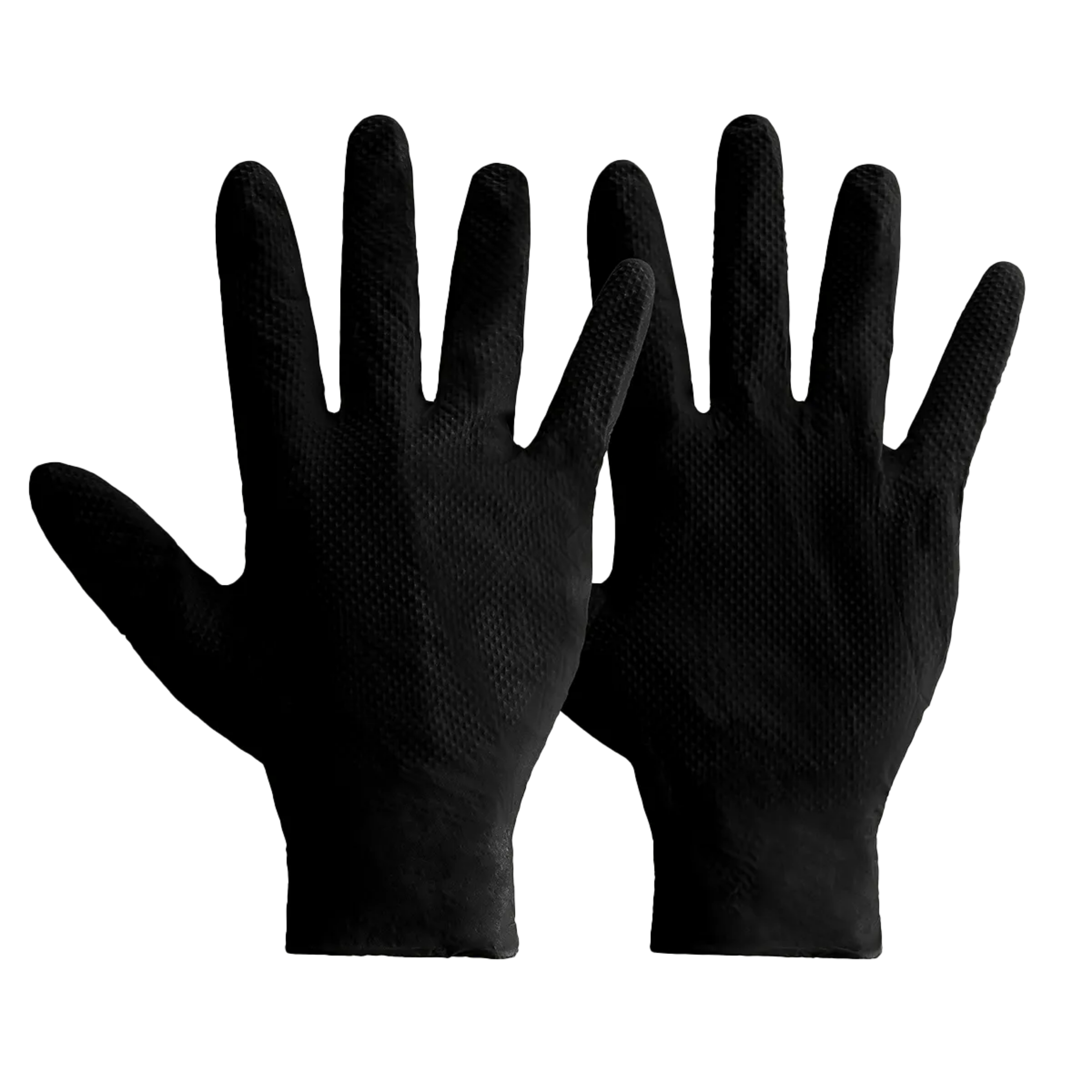 Ideall Diamond Grip PF Nitrile Gloves, Black, 500/Case