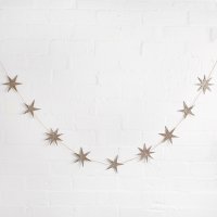Glitter Star Wooden Garland 2m