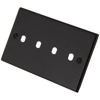 Black Metal 4 Gang Dimmer Plate c/w Knob 6080-224