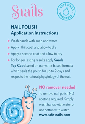 Kids-safe nail polish application instructions