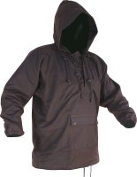 Long Sleeved Lace-up Oilskin Jacket Brown