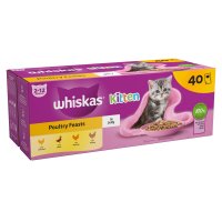 Whiskas 2-12mths Kitten Pouches Poultry Feasts in Jelly 40x85g Bulk