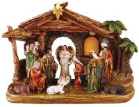 Resin Nativity/Coloured/Light - 7 inch  (89575)