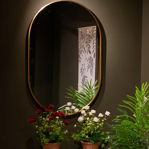 Modena Oval Mirror 60 x 90cm - Gold 2