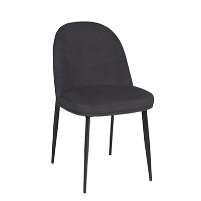 Velvet Fabric Dark Grey Dining Chair