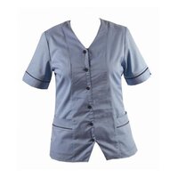 Homecare tunics have two hip pockets as well as a breast pocket pen holder, including the Homecare Sky Blue Navy V Neck Tunics